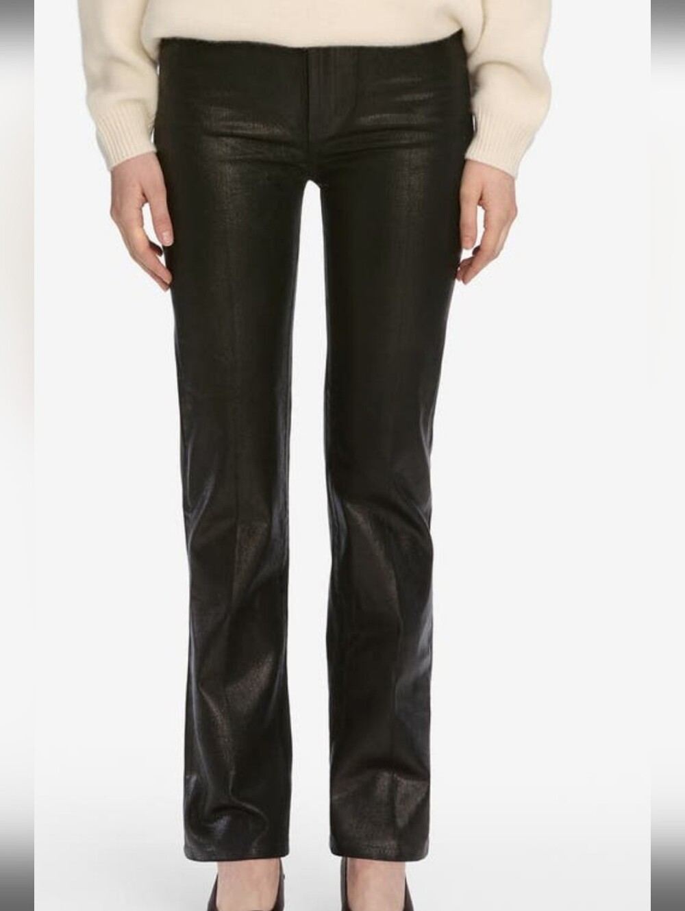 Frame Denim Le High Coated Black Straight-Leg Jeans Sz 27 LIKE NEW CONDITION